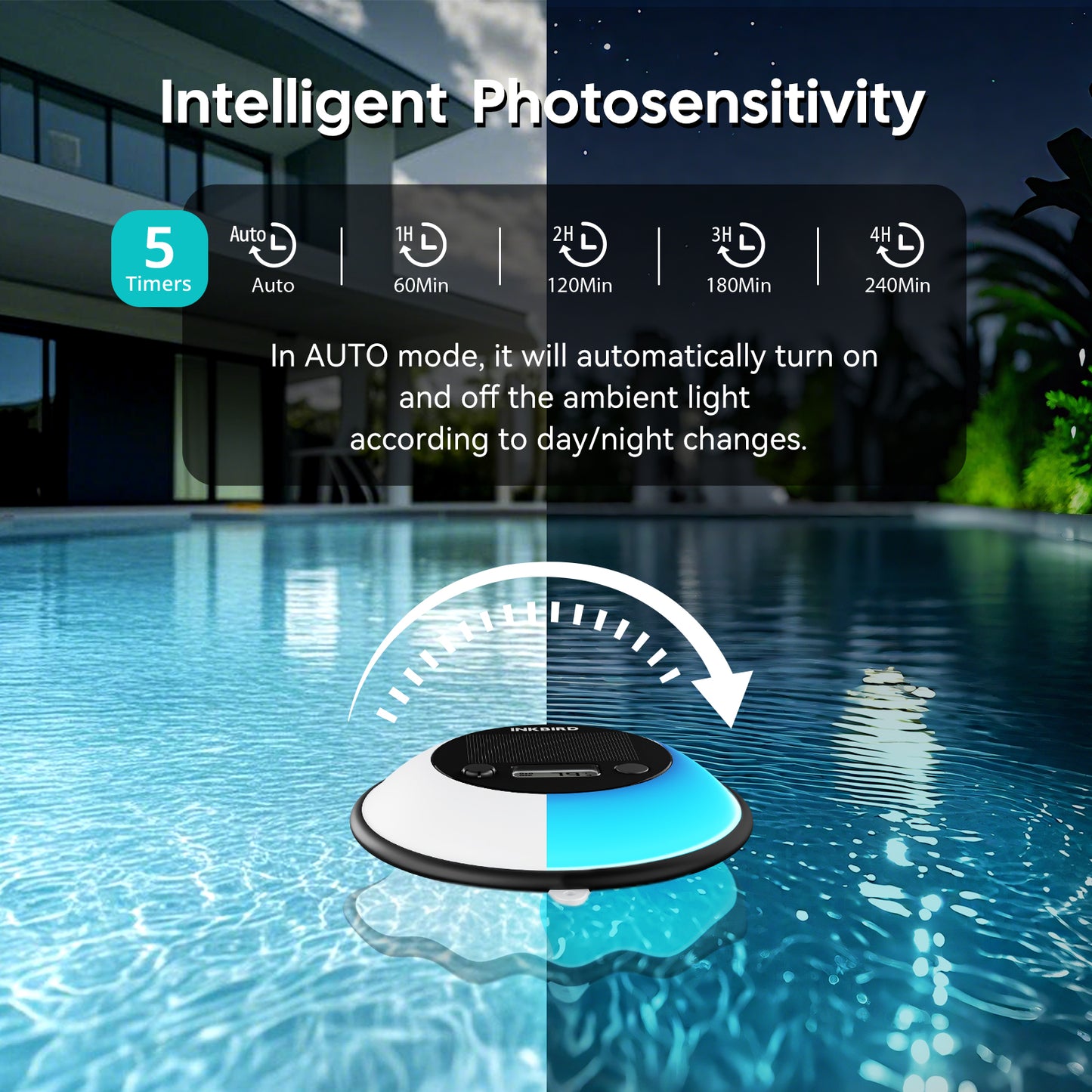 Solar Pool Thermometer IBS-P05R with Ambient Light
