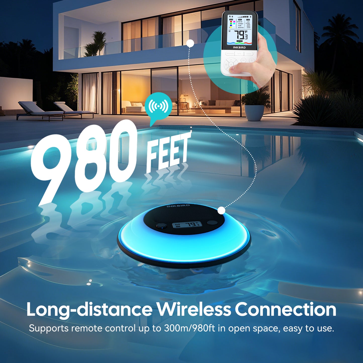 Solar Pool Thermometer IBS-P05R with Ambient Light