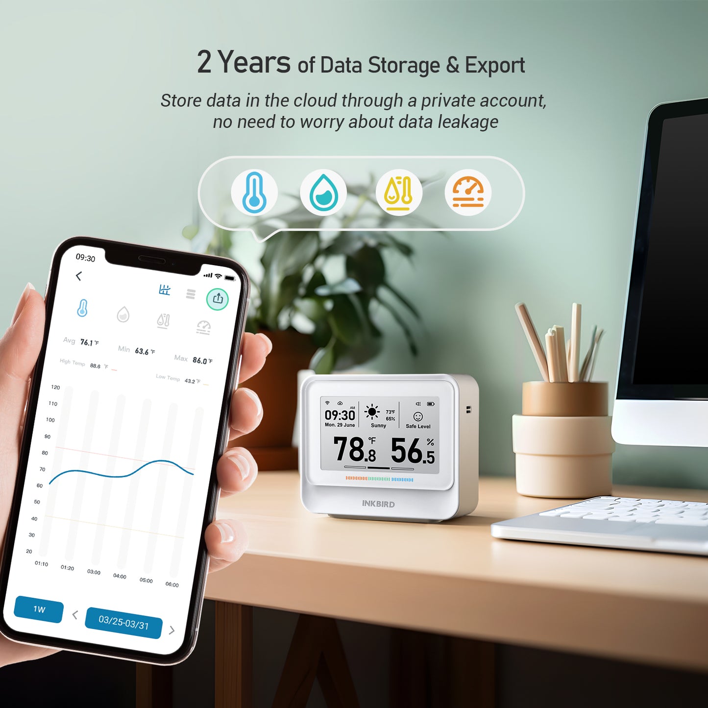 WiFi Hygrometer Thermometer IBS-TH5 WiFi