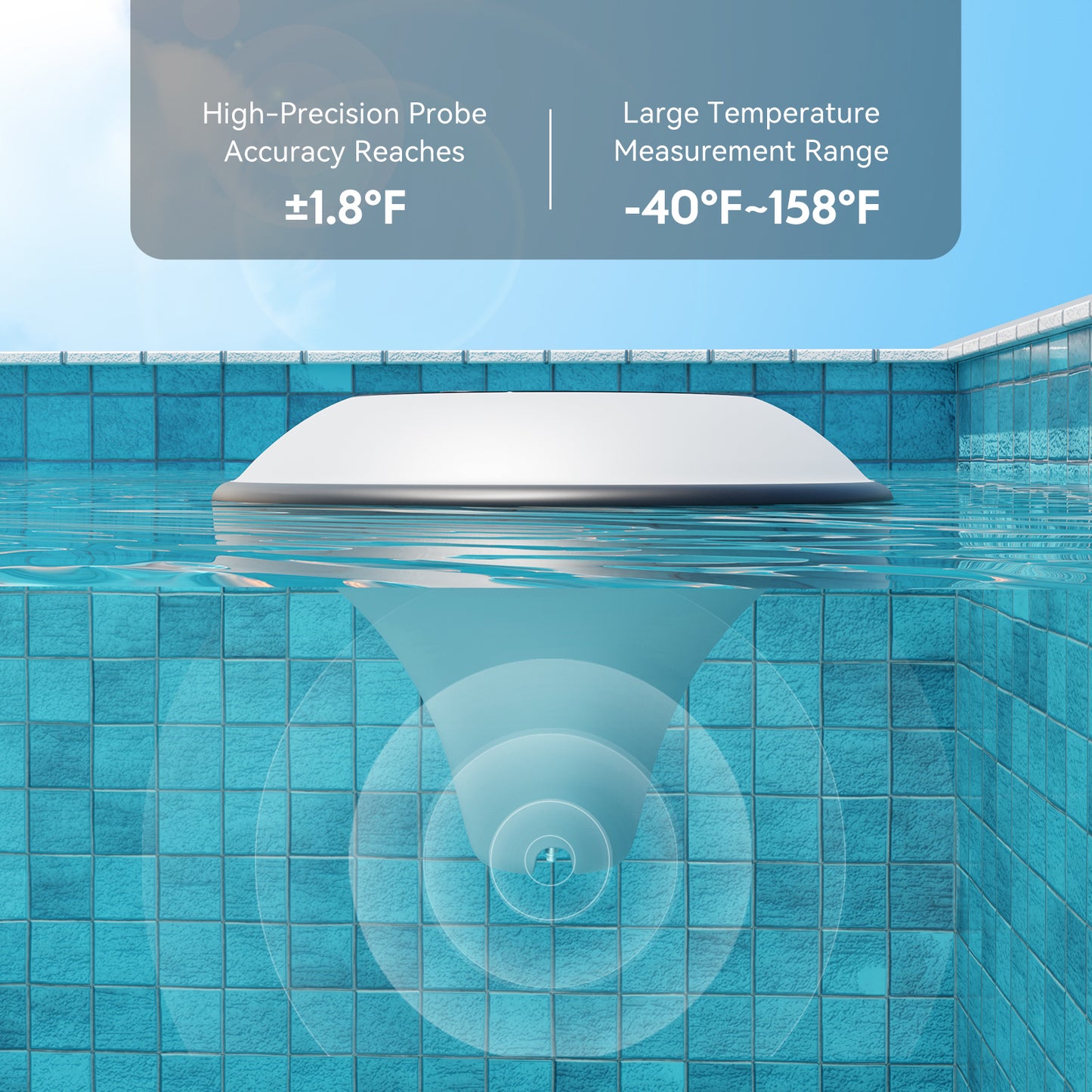 Solar Pool Thermometer IBS-P05R with Ambient Light