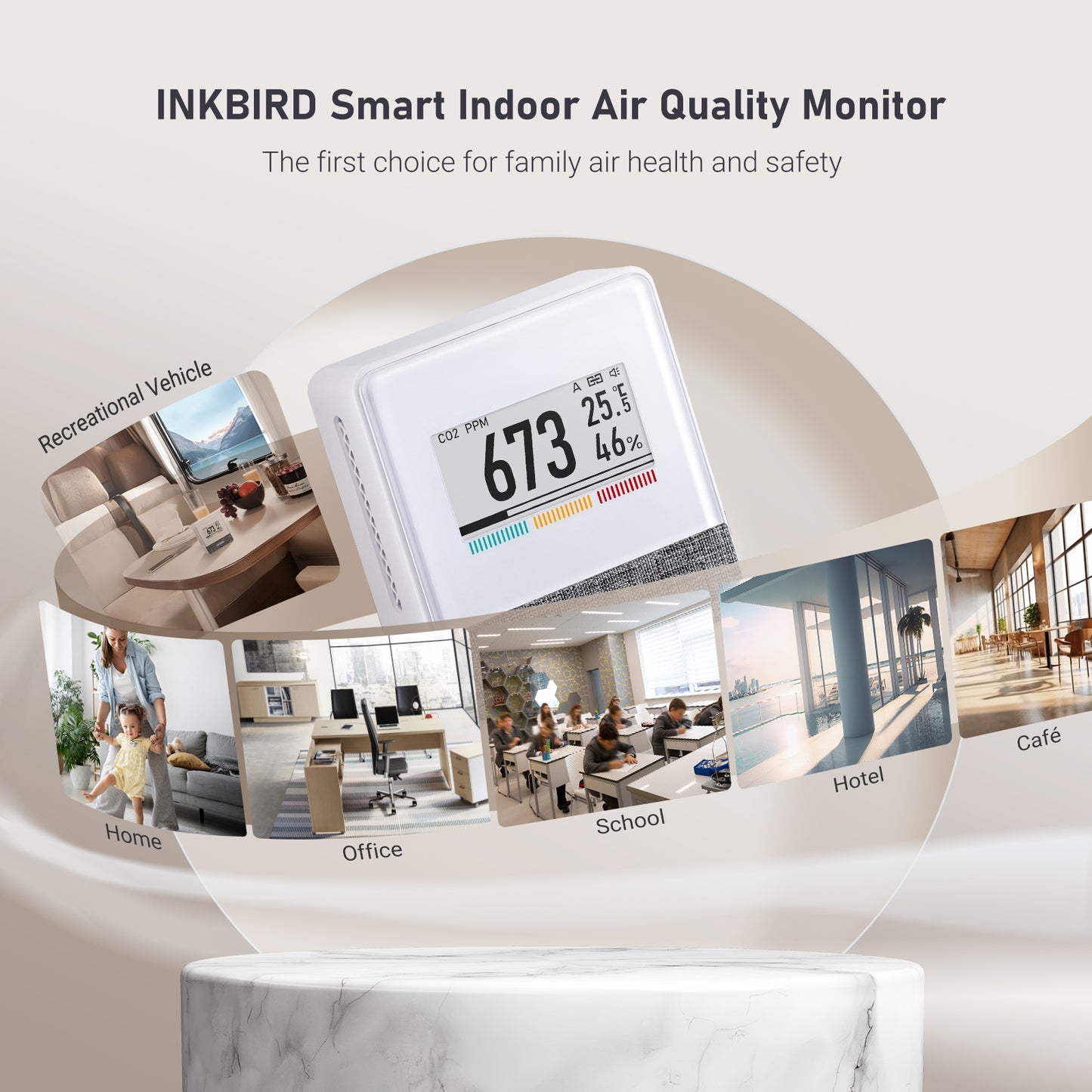 Wireless 4-in-1 Air Quality Monitor IAM-T1