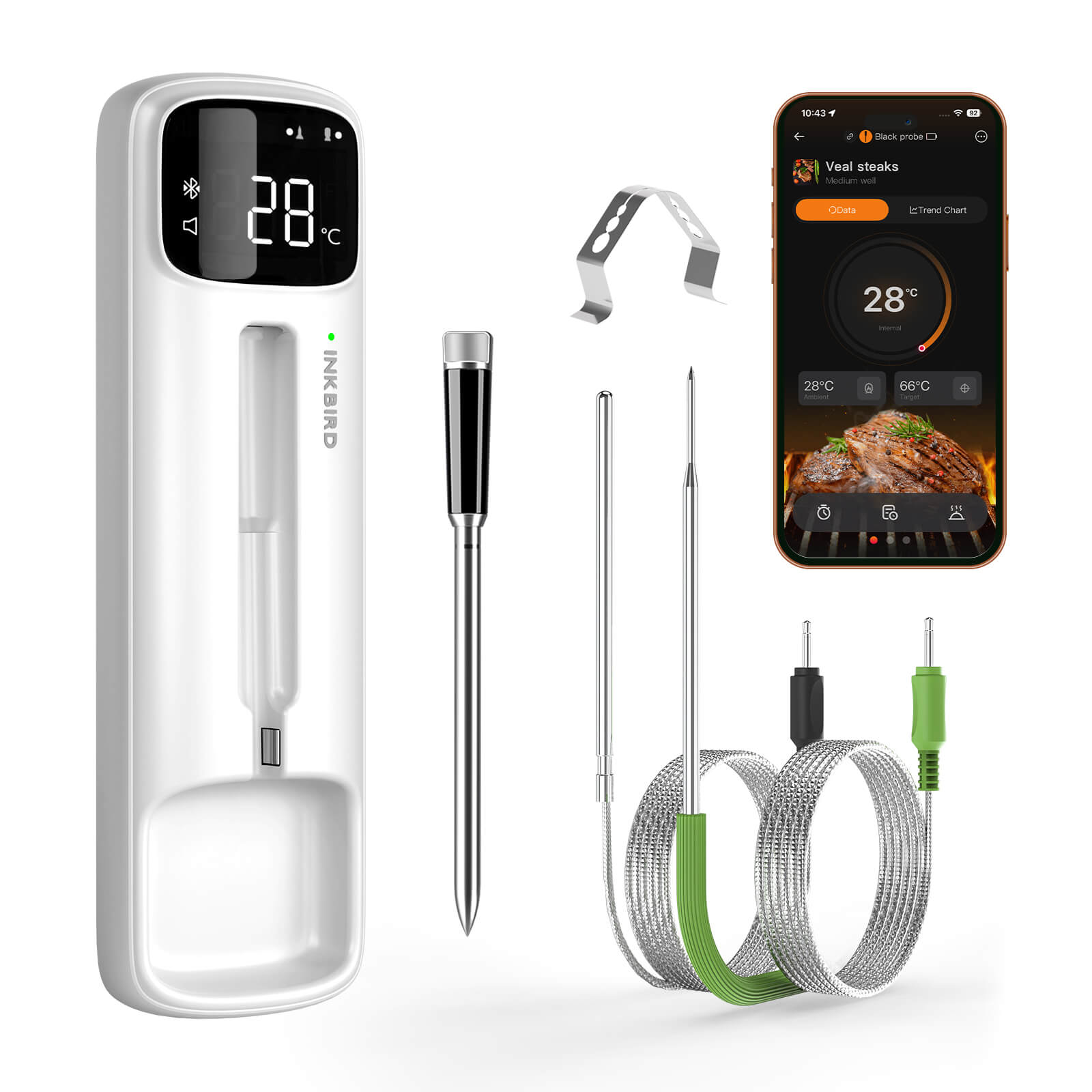 Wireless & Wired Dual-Use Meat Thermometer INDT-33-B