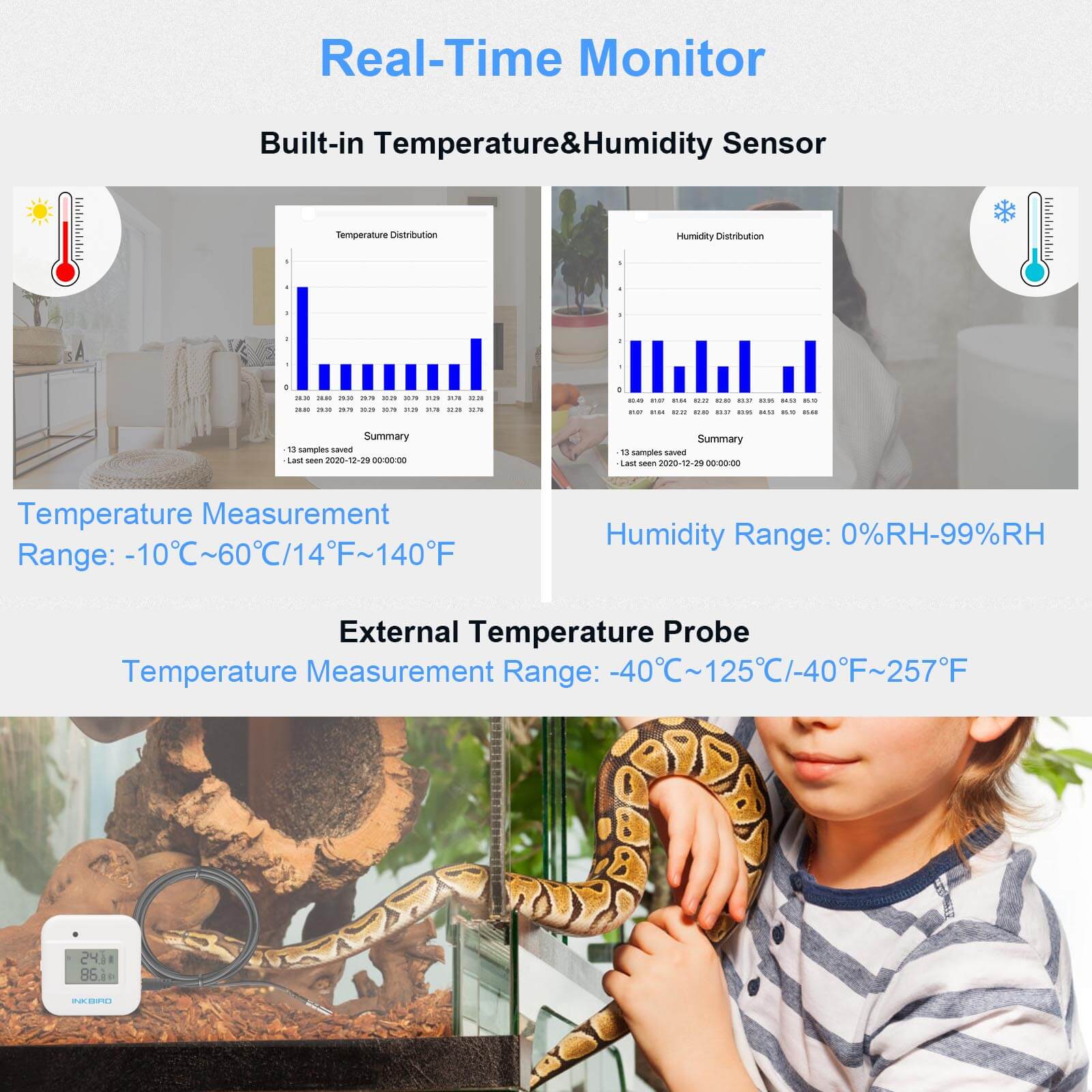Bluetooth Hygrometer Thermometer IBS - TH2 Plus - INKBIRD