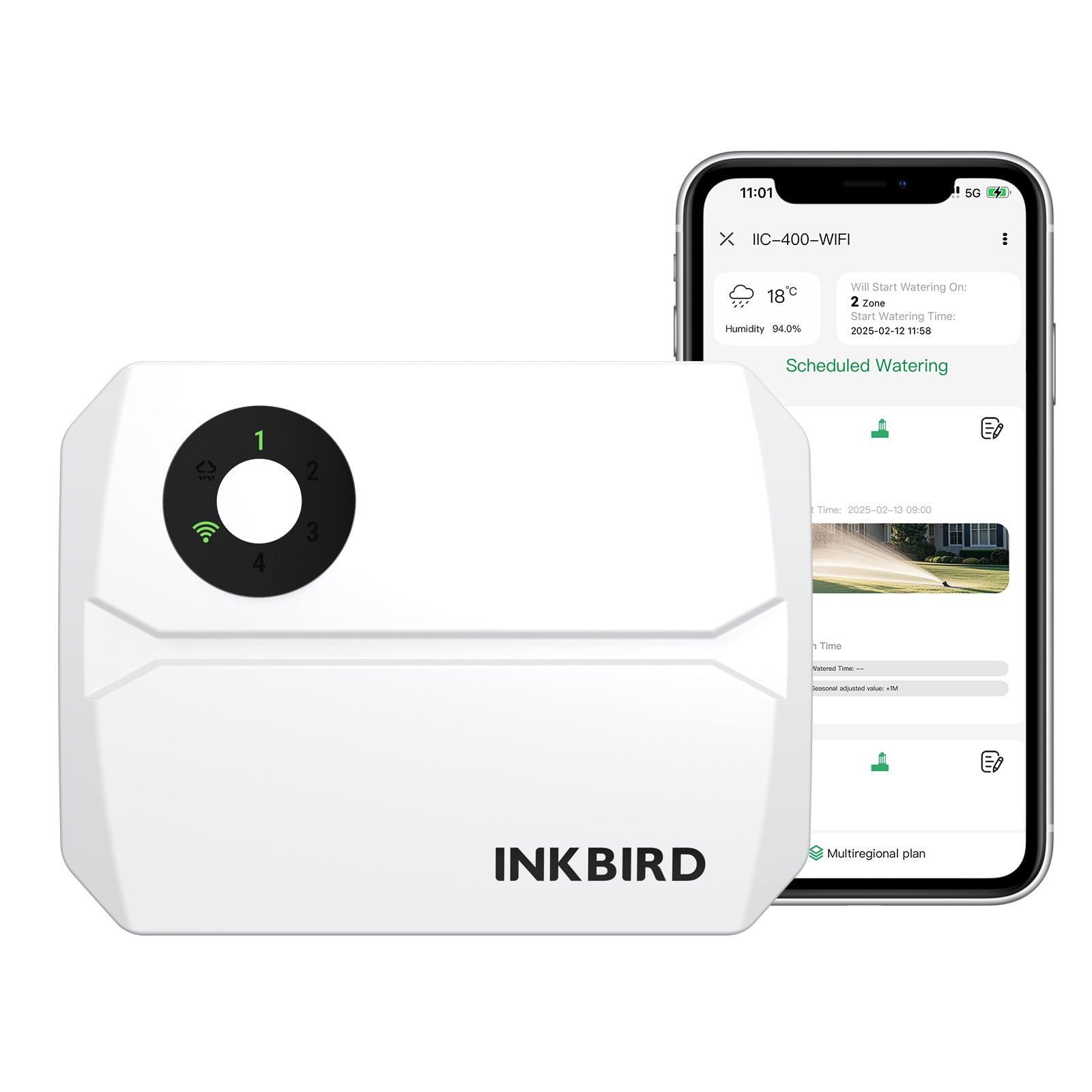 IIC-400-WIFI Sprinkler Controller with App White Background