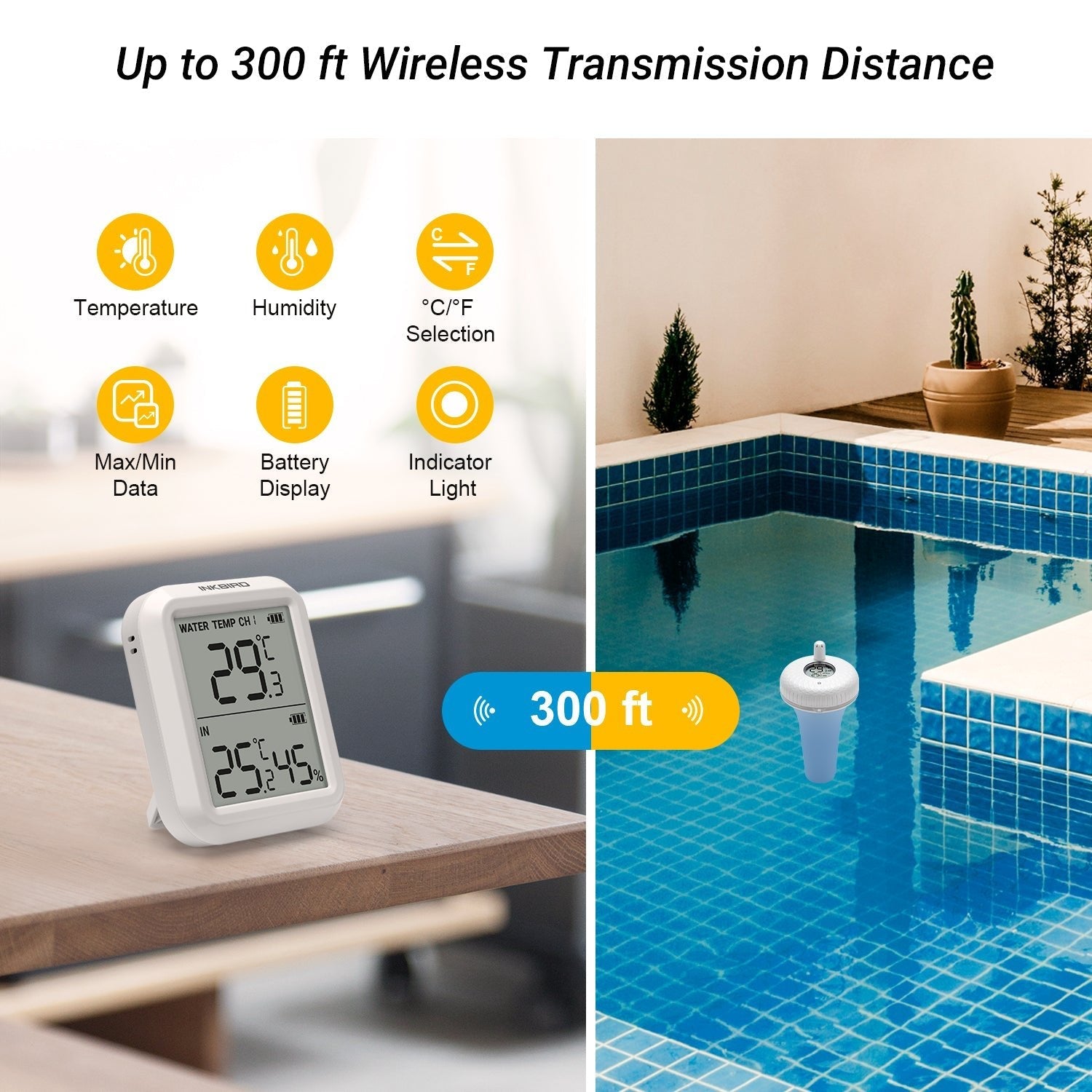 Remote Pool Thermometer Set IBS - P01R - INKBIRD