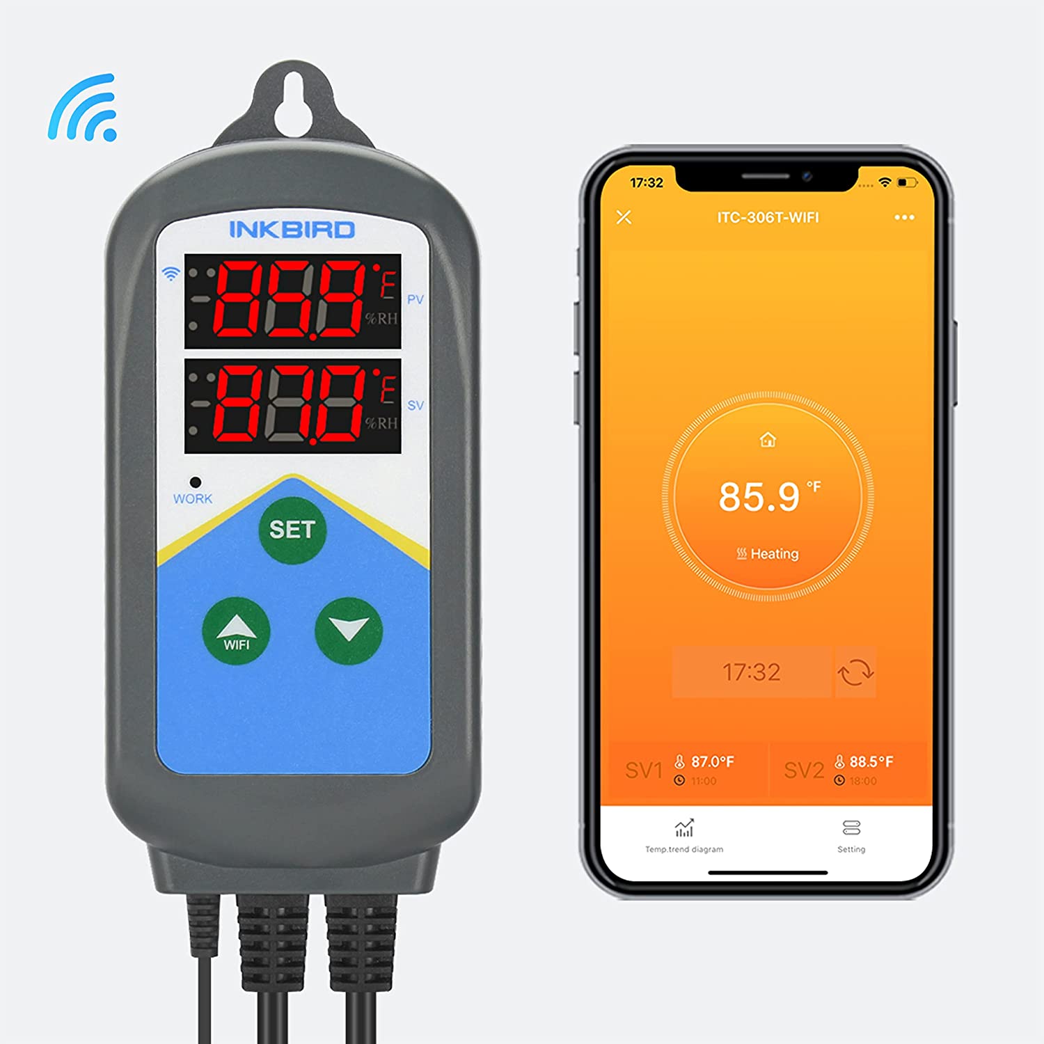 Wi - Fi Temperature Controller ITC - 306T - WIFI - INKBIRD