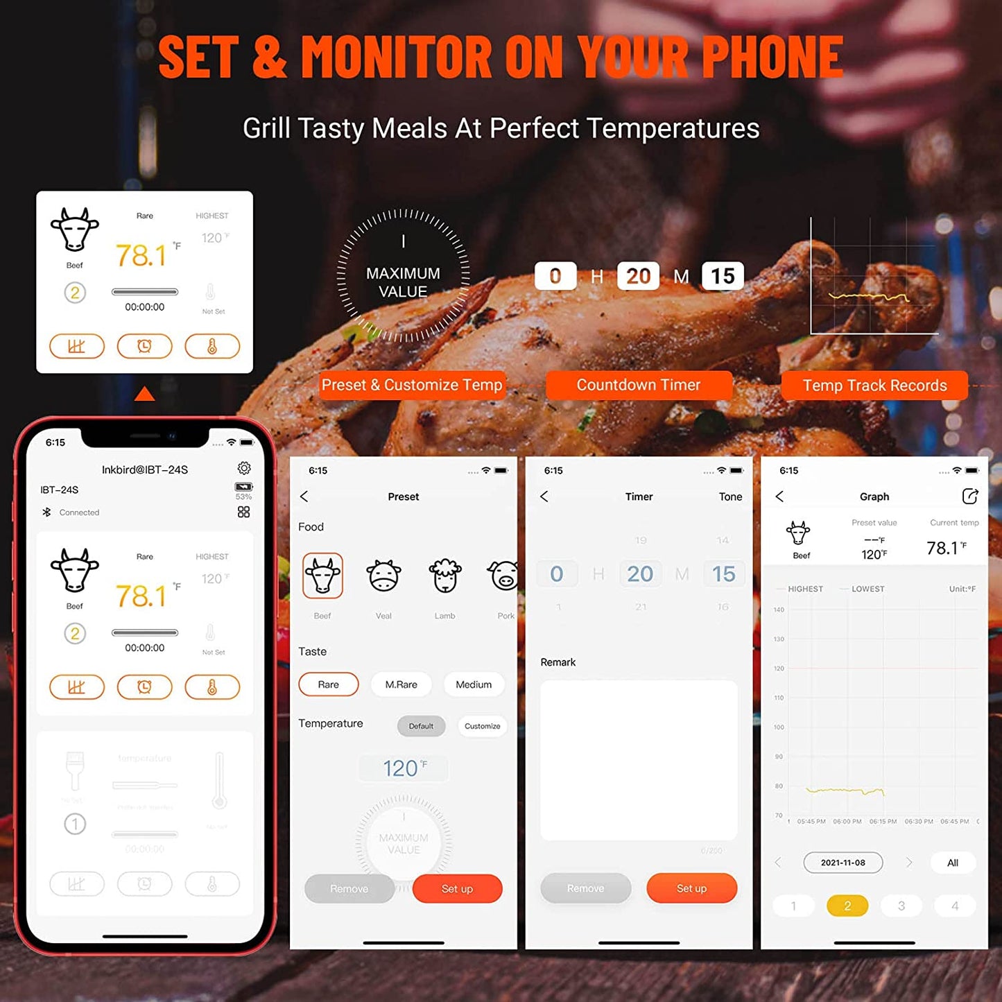 Bluetooth-Grillthermometer IBT-24S