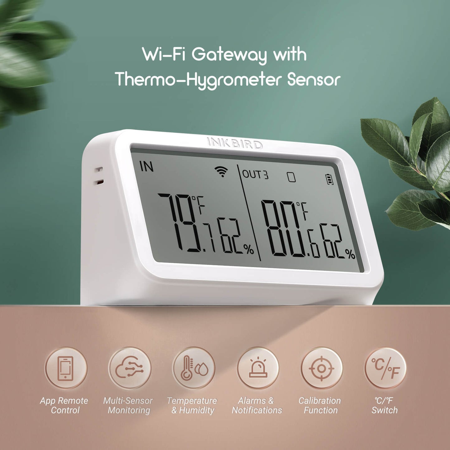 WLAN-Gateway mit Temperatur-Feuchtigkeitssensor IBS-M2