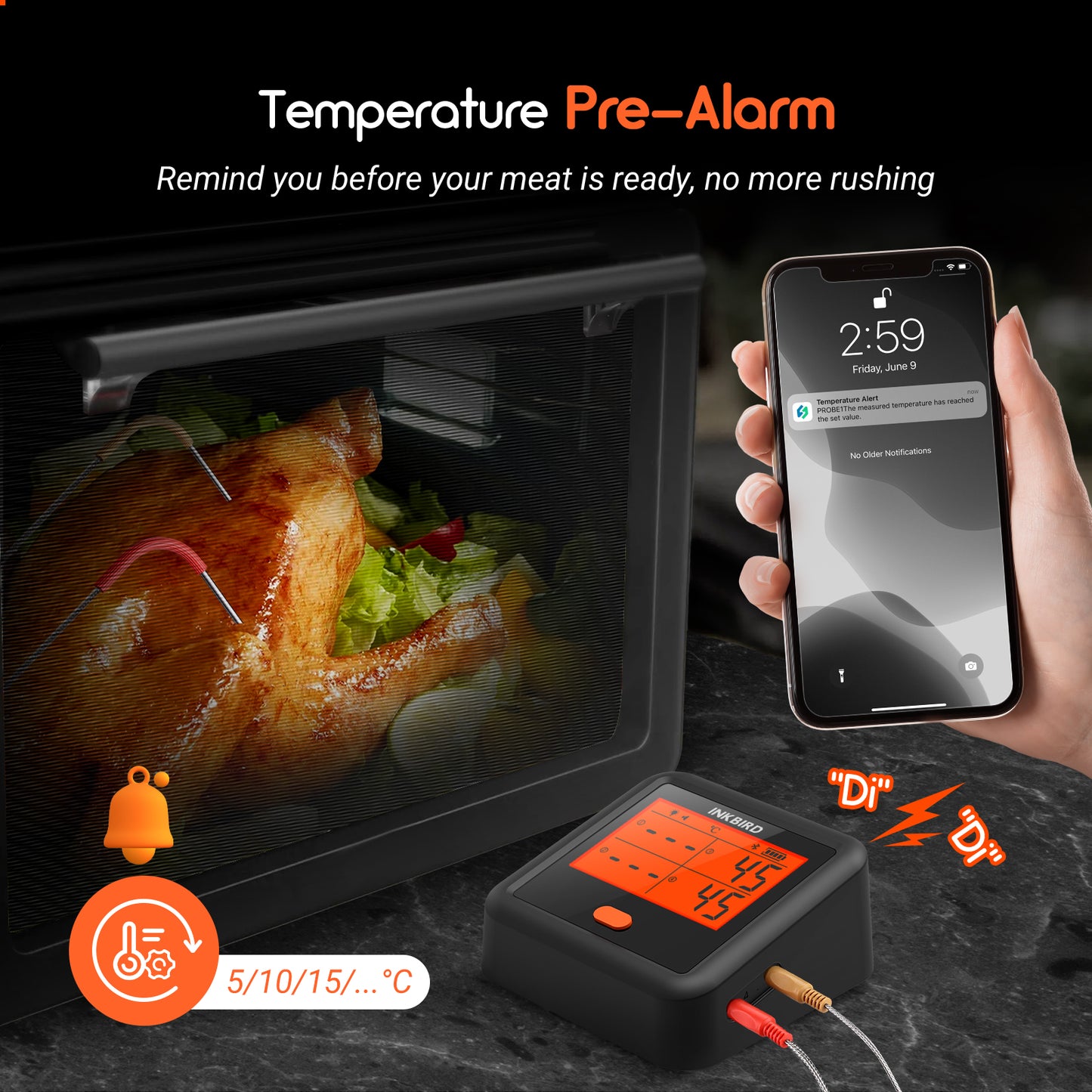 Bluetooth BBQ Thermometer IDT-34c-B