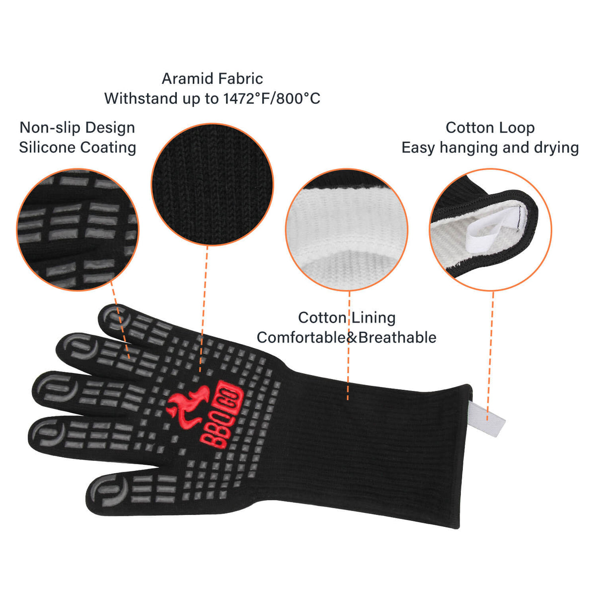 14" Heat Resistant Grilling Gloves - INKBIRD