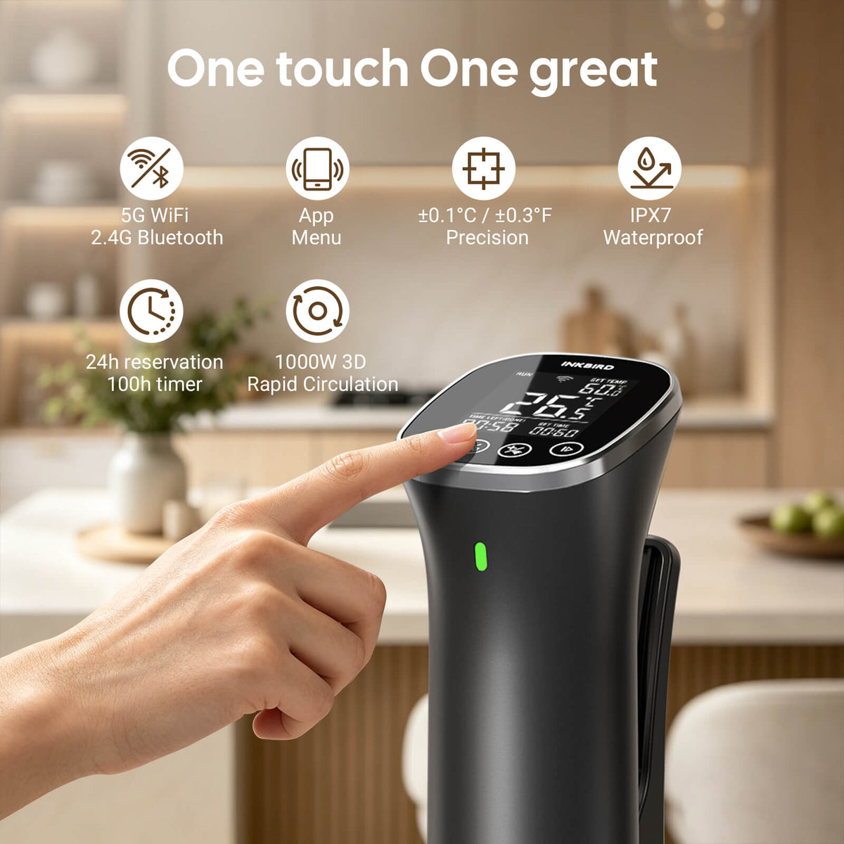 WiFi & Bluetooth Sous Vide Cooker ISV-301-BW