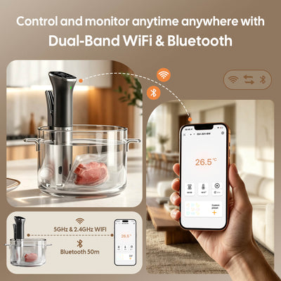 WiFi & Bluetooth Sous Vide Cooker ISV-301-BW