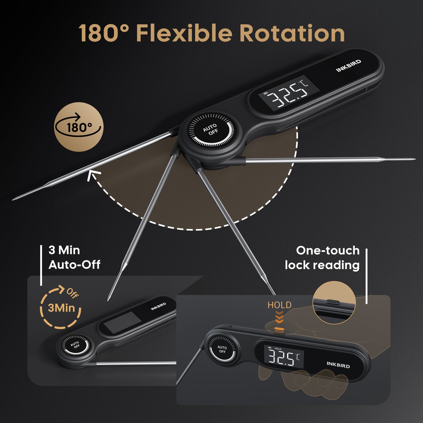 0.5 Seconds Rechargeable Instant Read Meat Thermometer IHT-21K