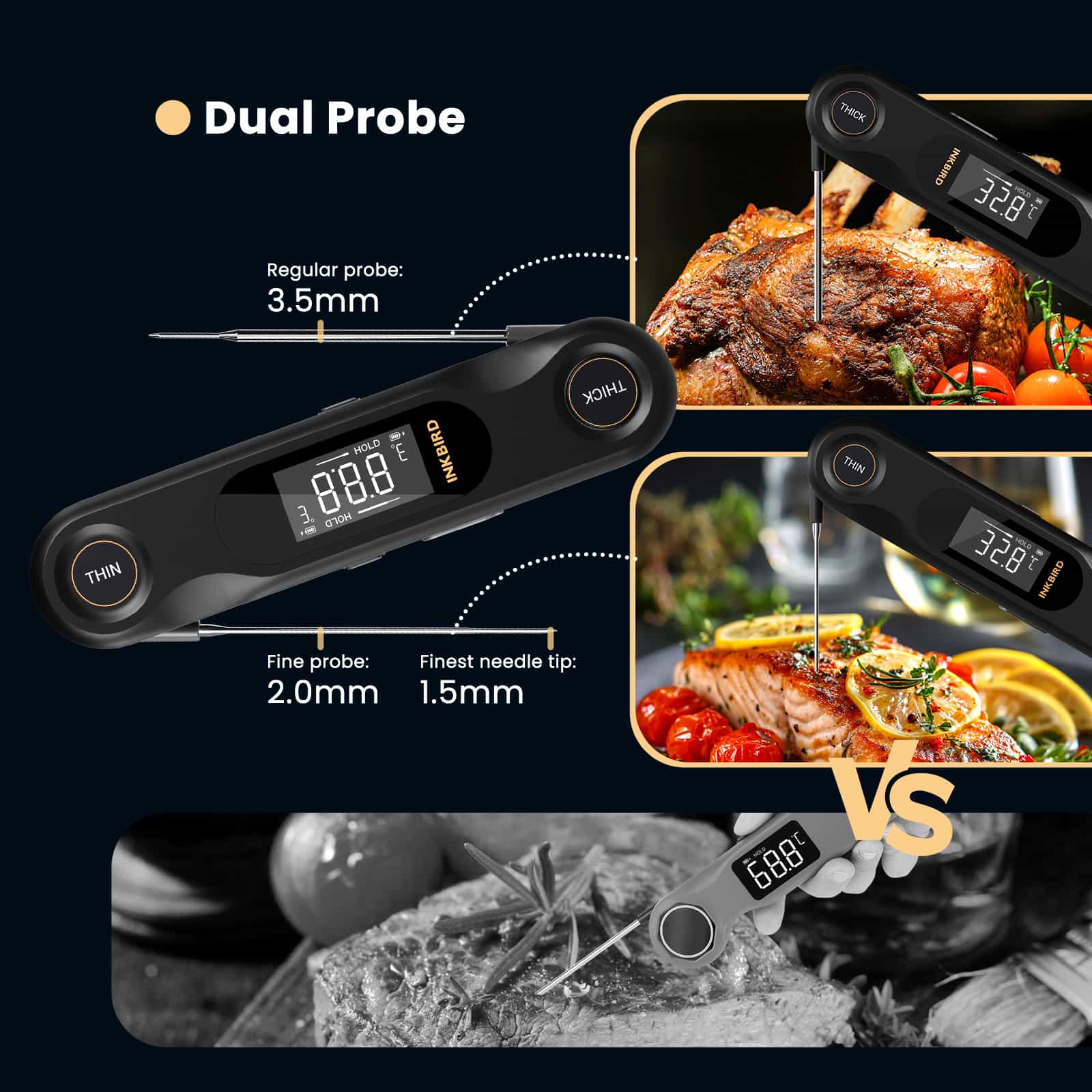 Dual Probes Instant Read Thermometer IHT-42K