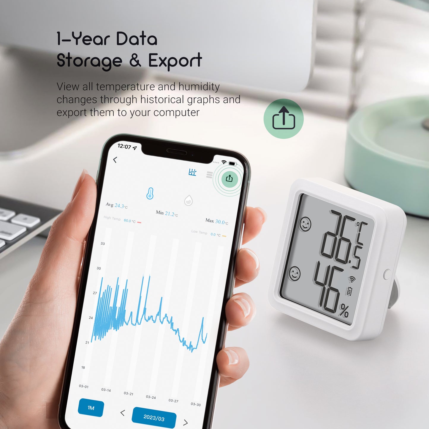 WiFi Hygrometer Thermometer IBS-TH3 WIFI PLUS