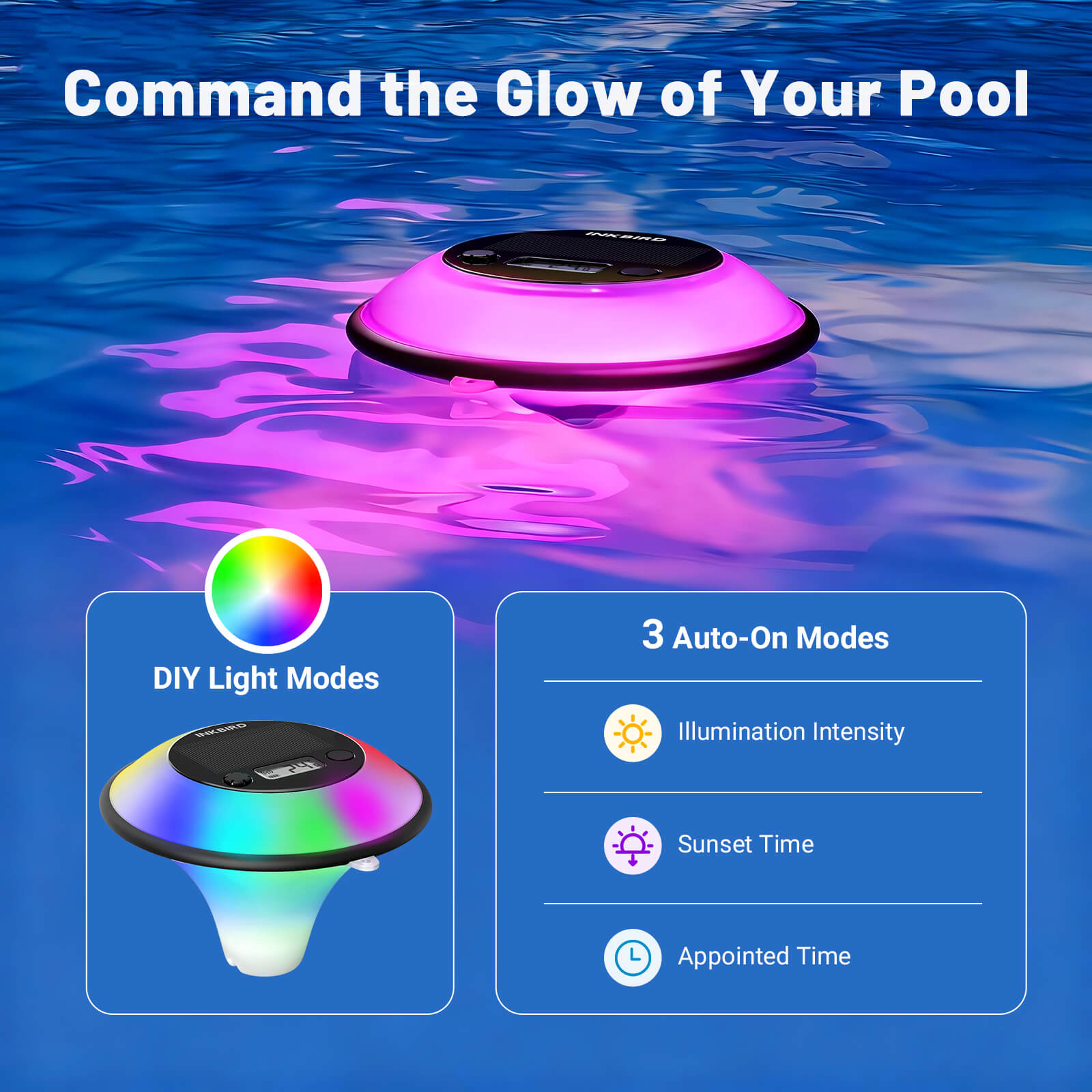 Solar Pool Thermometer IBS-P05R with Ambient Light