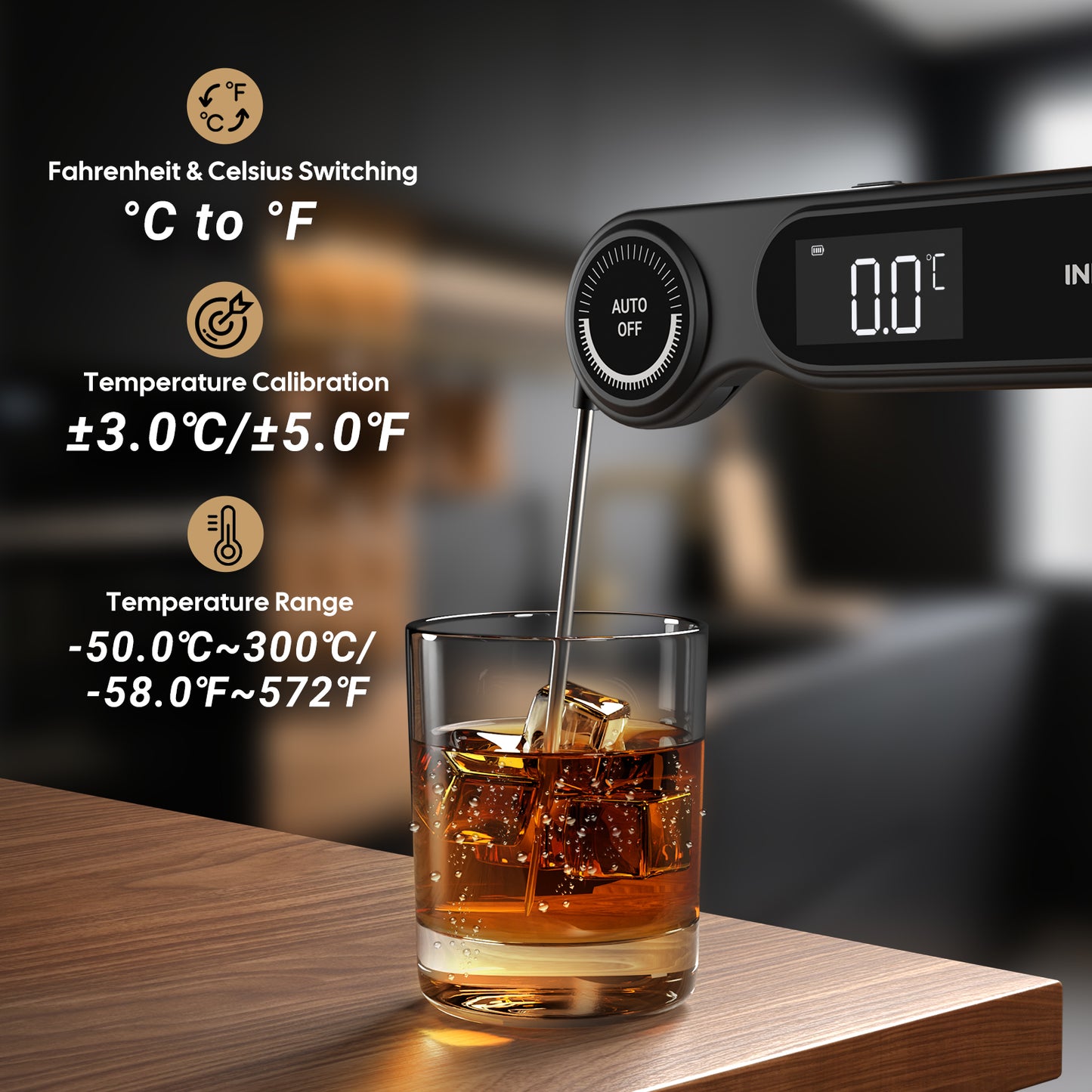 0.5 Seconds Rechargeable Instant Read Meat Thermometer IHT-21K