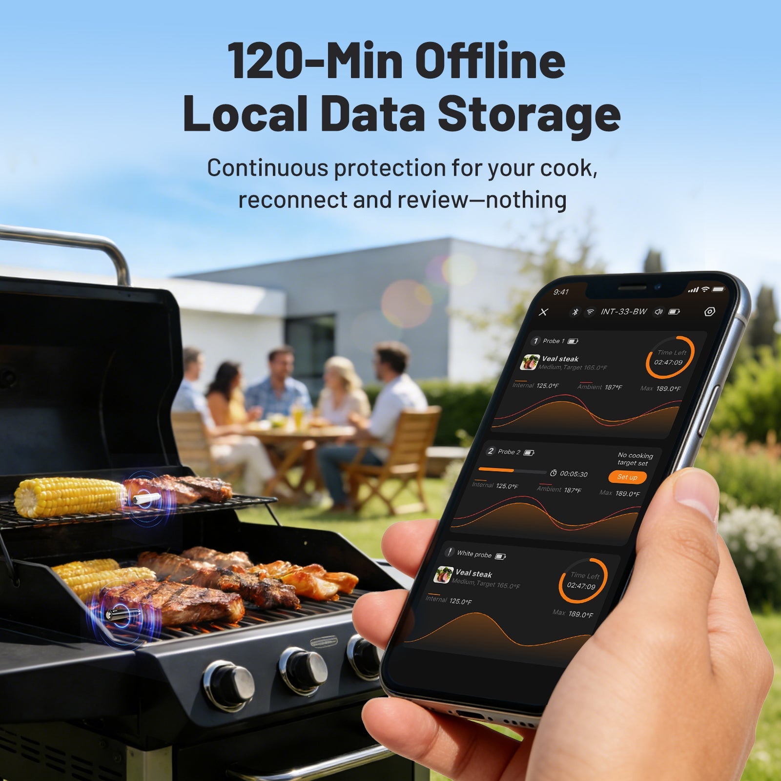 Multi-Sensor Meat Thermometer INT-33-BW