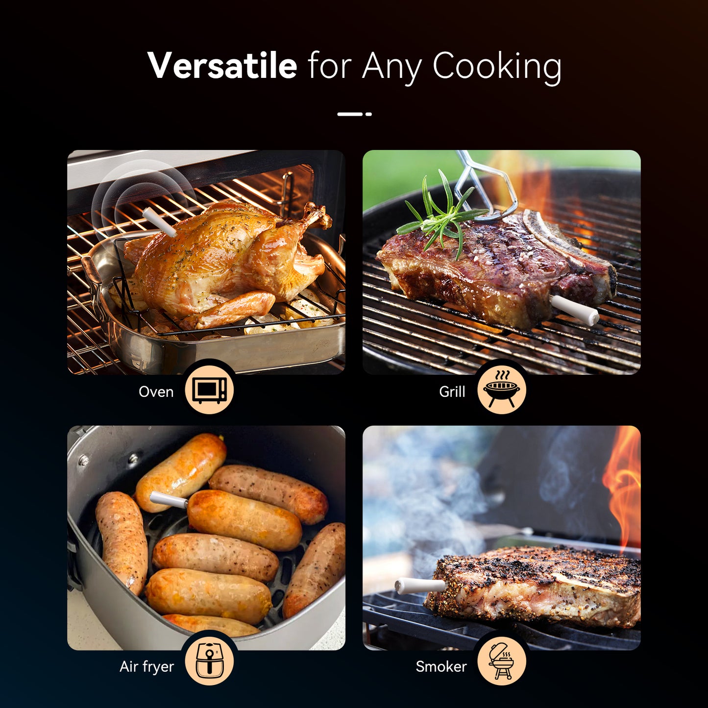 CTI-Certified Multi-Sensor Bluetooth Meat Thermometer INT-11S-B