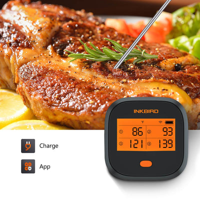 Termómetro de parrilla WiFi IBBQ-4T con 4 sondas para carne y termómetro de lectura instantánea impermeable IHT-1P