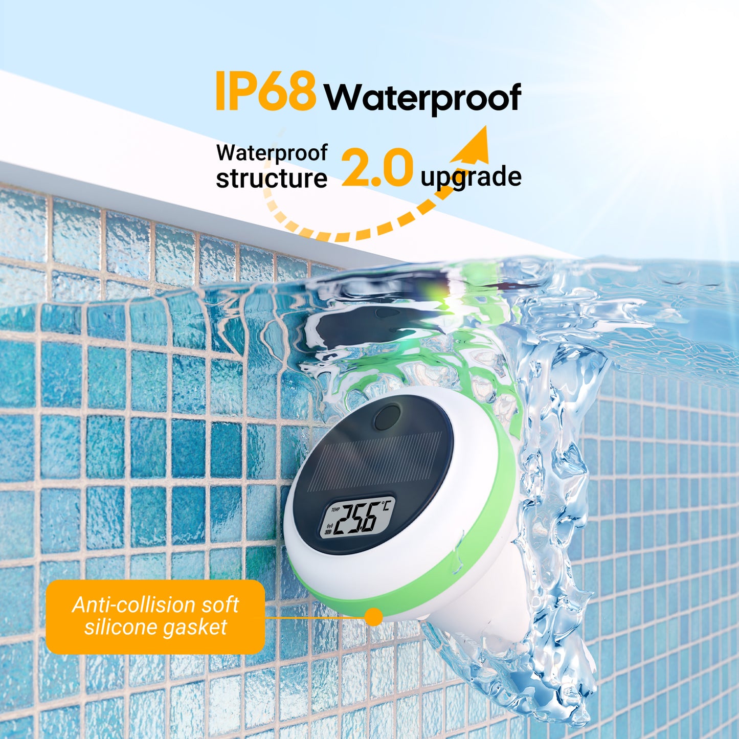 3-in-1 Smart Monitor Water Quality Pool Thermometer Set IBS-P04R