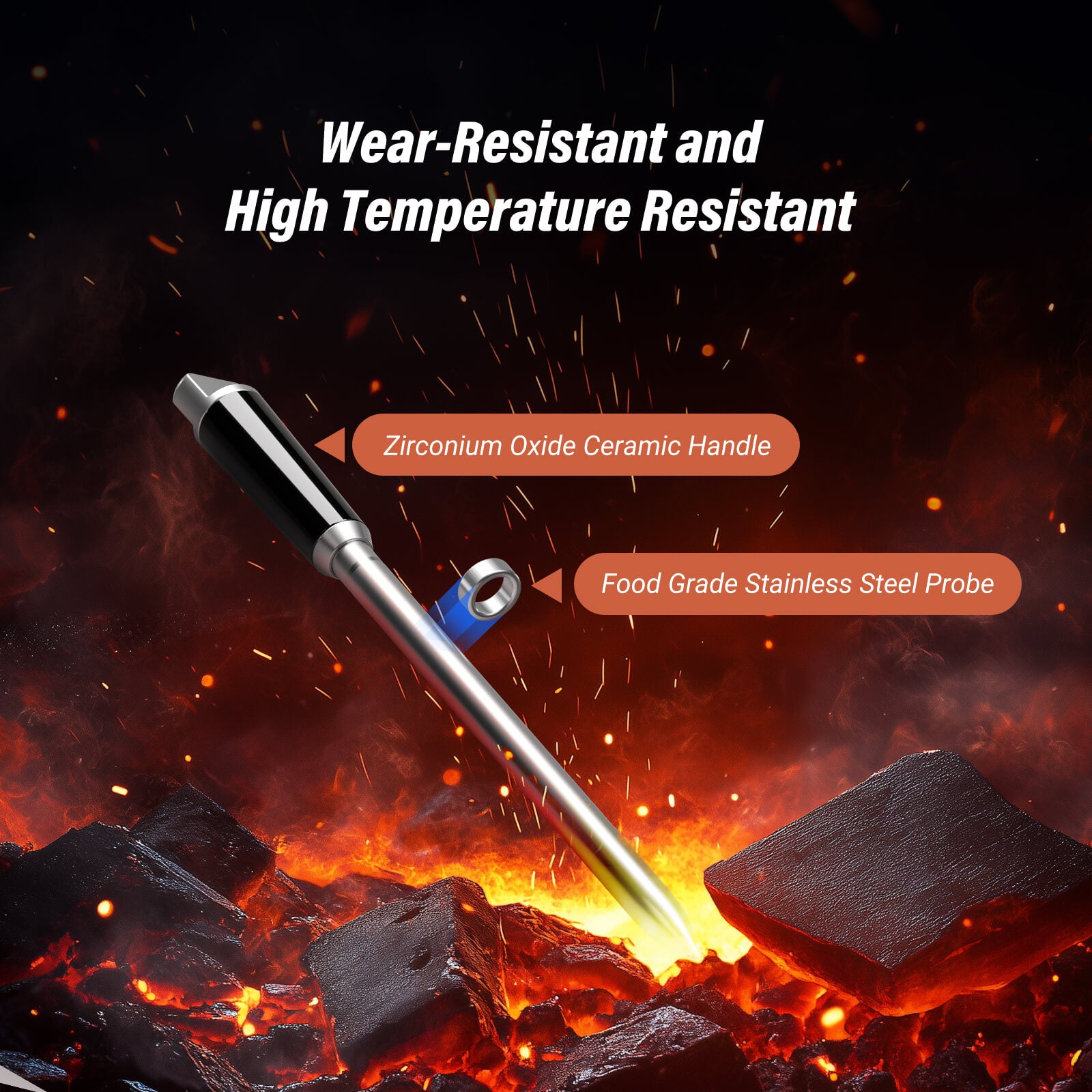Wireless & Wired Dual-Use Meat Thermometer INDT-33-B