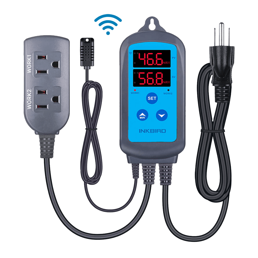 INKBIRD Digital Humidity Controller Pre-Wired Outlet Dual Stage WIFI ...