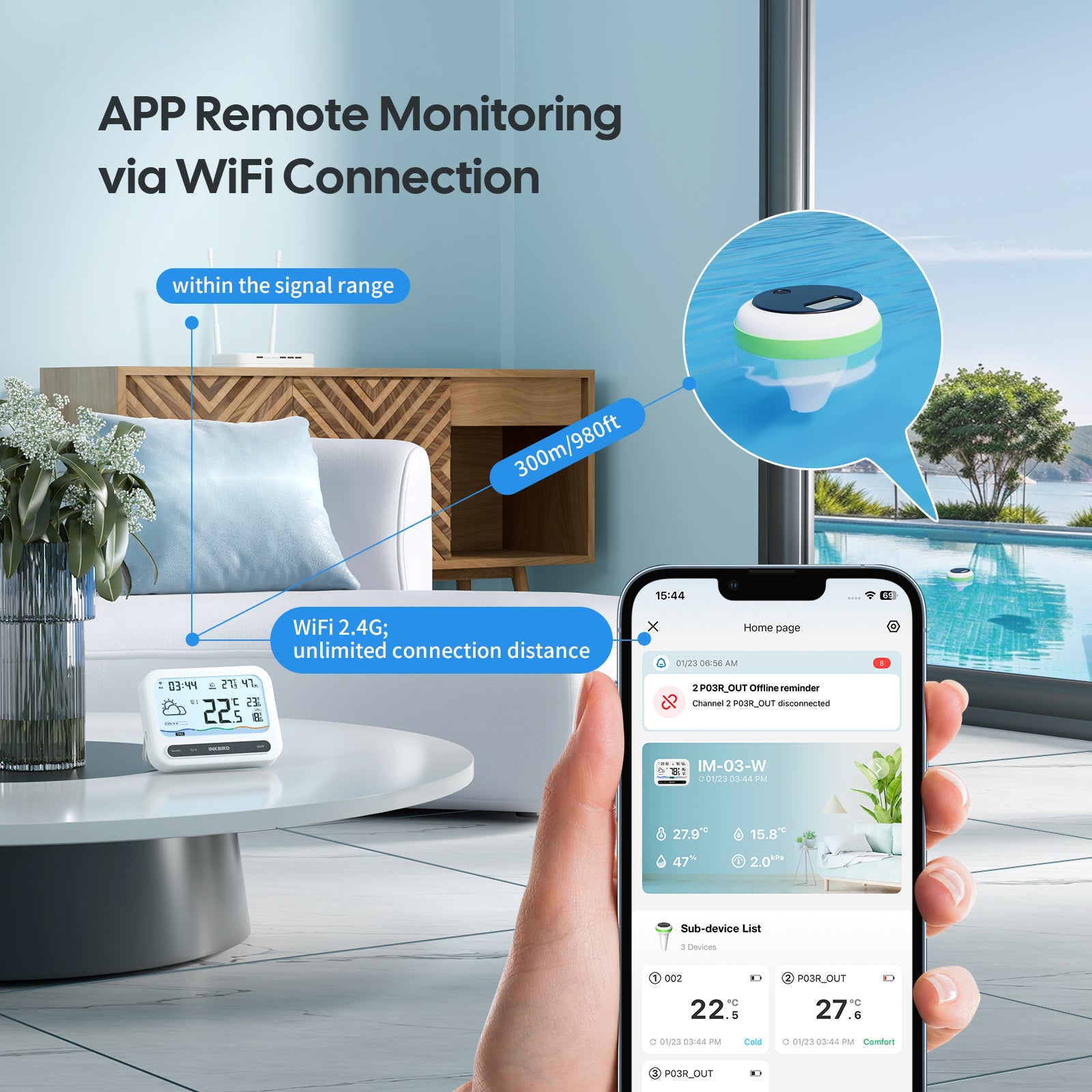 IBS-P03R App Remote Monitoring via WiFi Connection