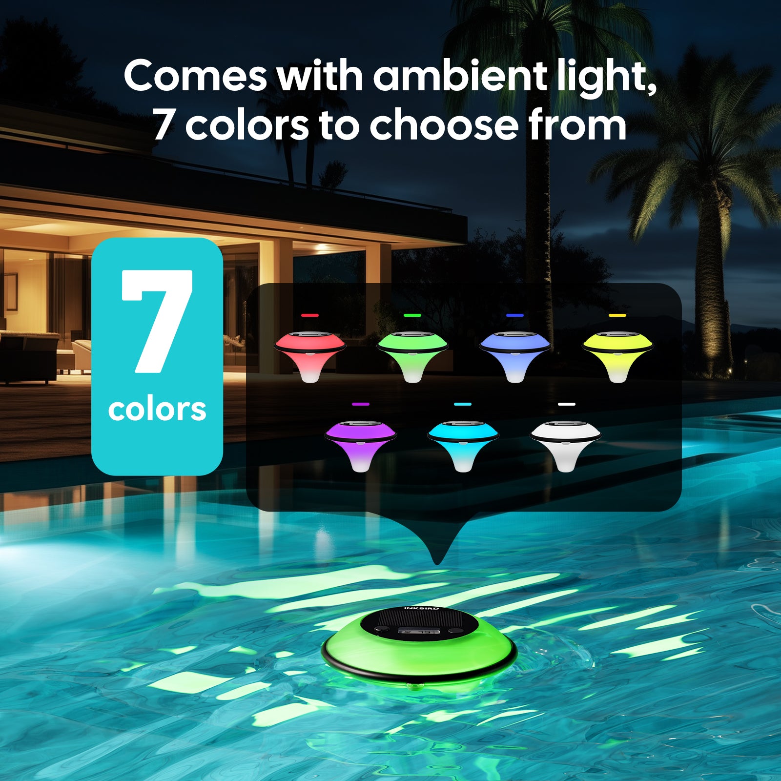 IBS-P05R Pool Thermometer with 7-Color Ambient Light