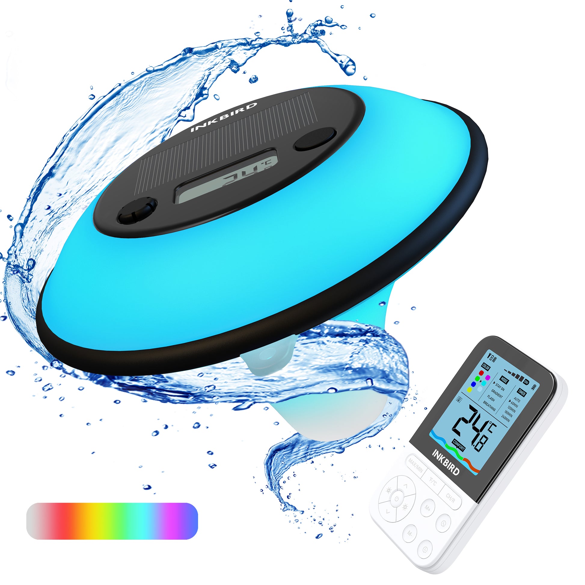 IBS-P05R Pool Thermometer with Blue Light and Indoor Monitor