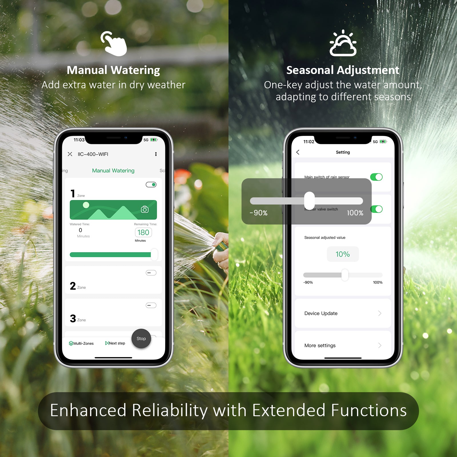 IIC-400-WIFI Manual Watering and Seasonal Adjustment