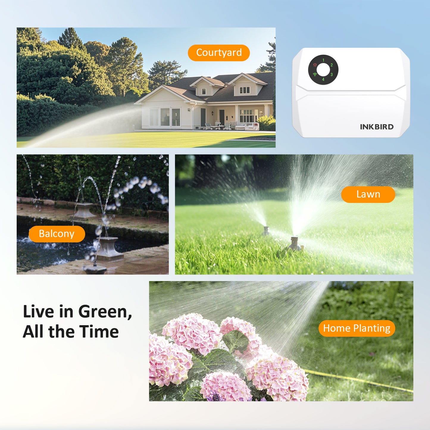 IIC-400-WIFI Sprinkler Controller for Courtyard, Balcony, Lawn, and Home Planting