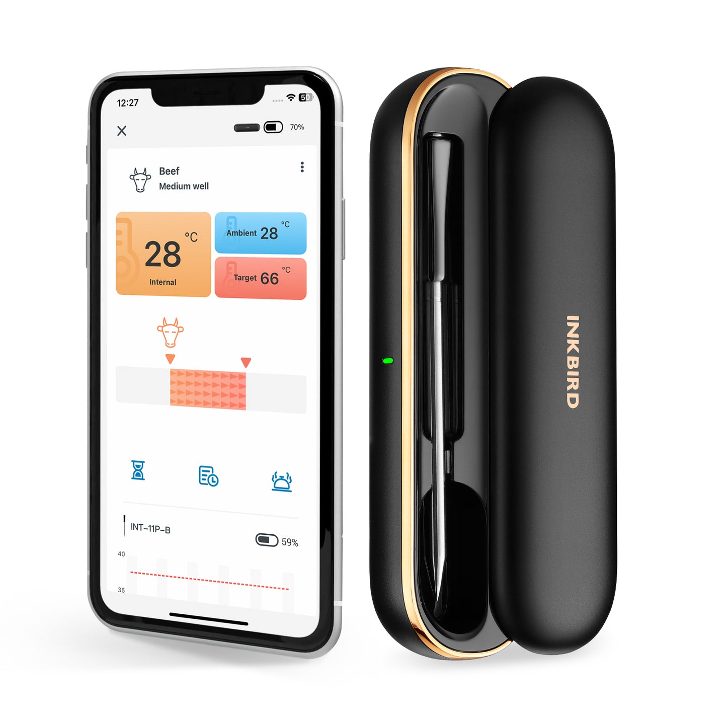 INKBIRD INT-11P-B Bluetooth Meat Thermometer