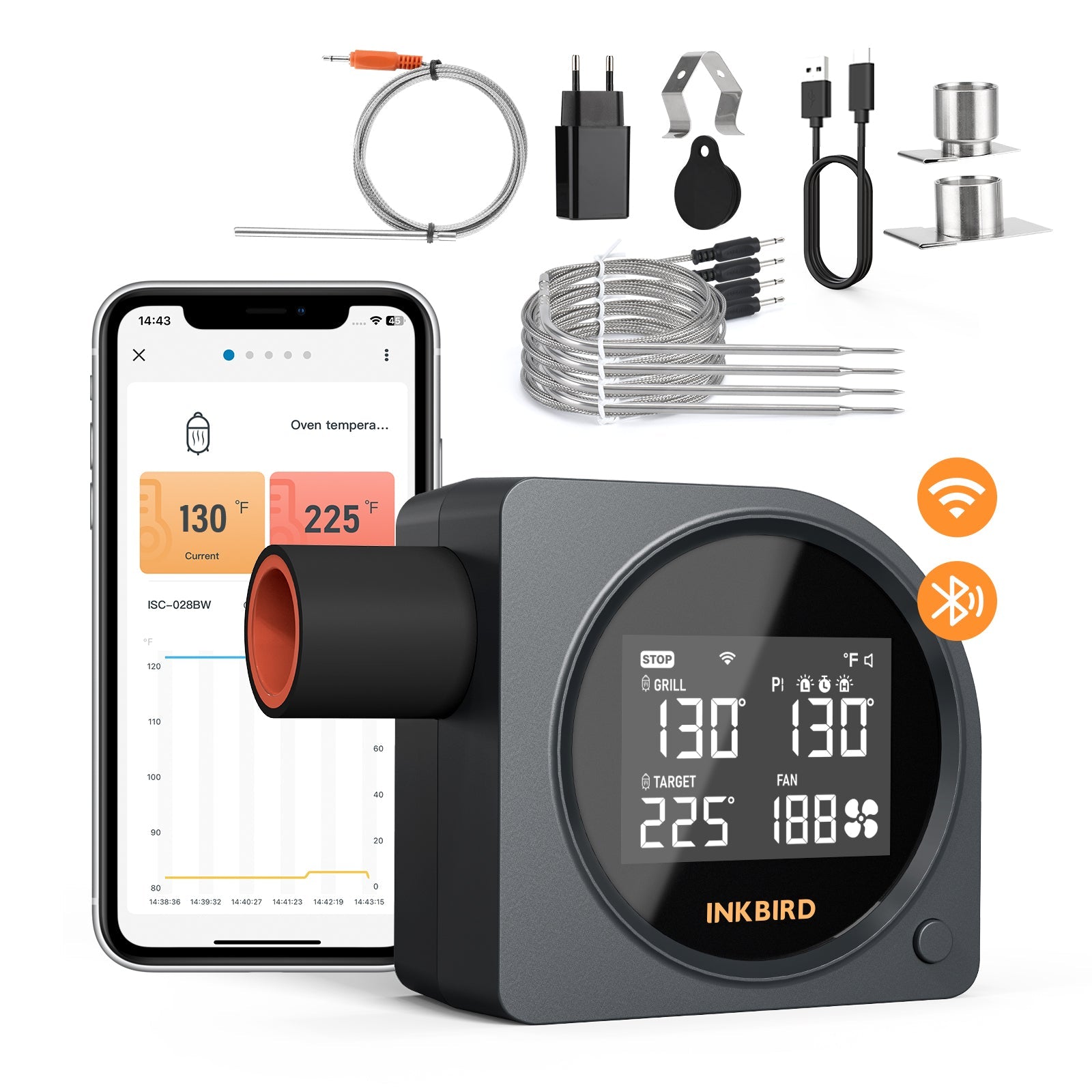 WLAN- & Bluetooth-Smoker-Controller ISC-028-BW – INKBIRD EU