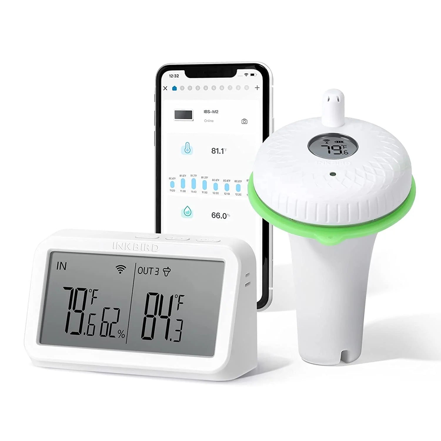 INKBIRD Wireless Pool Thermometer Set IBS-P02R with WiFi Gateway IBS-M2