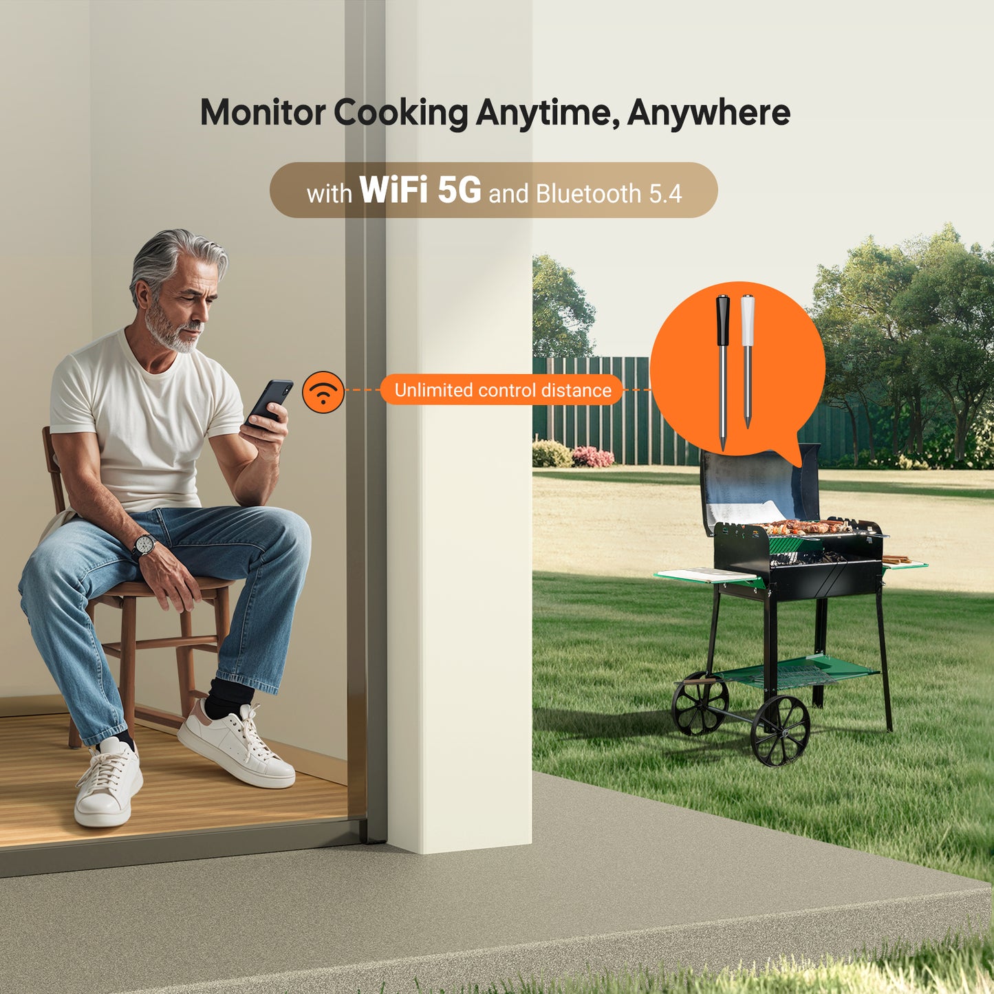 INT-12-BW Monitors Cooking Anywhere with WiFi 5G and Bluetooth 5.4