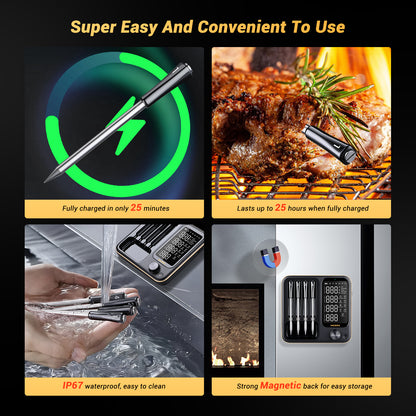 INT-14-BW Charging, Battery Life, Waterproof, Waterproof, Magnetic Back Features