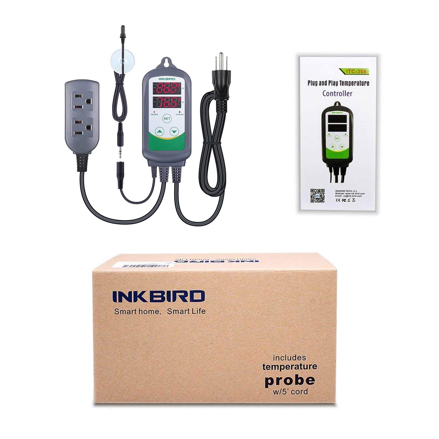 ITC - 308S Temperature Controller with Aquarium probe - INKBIRD