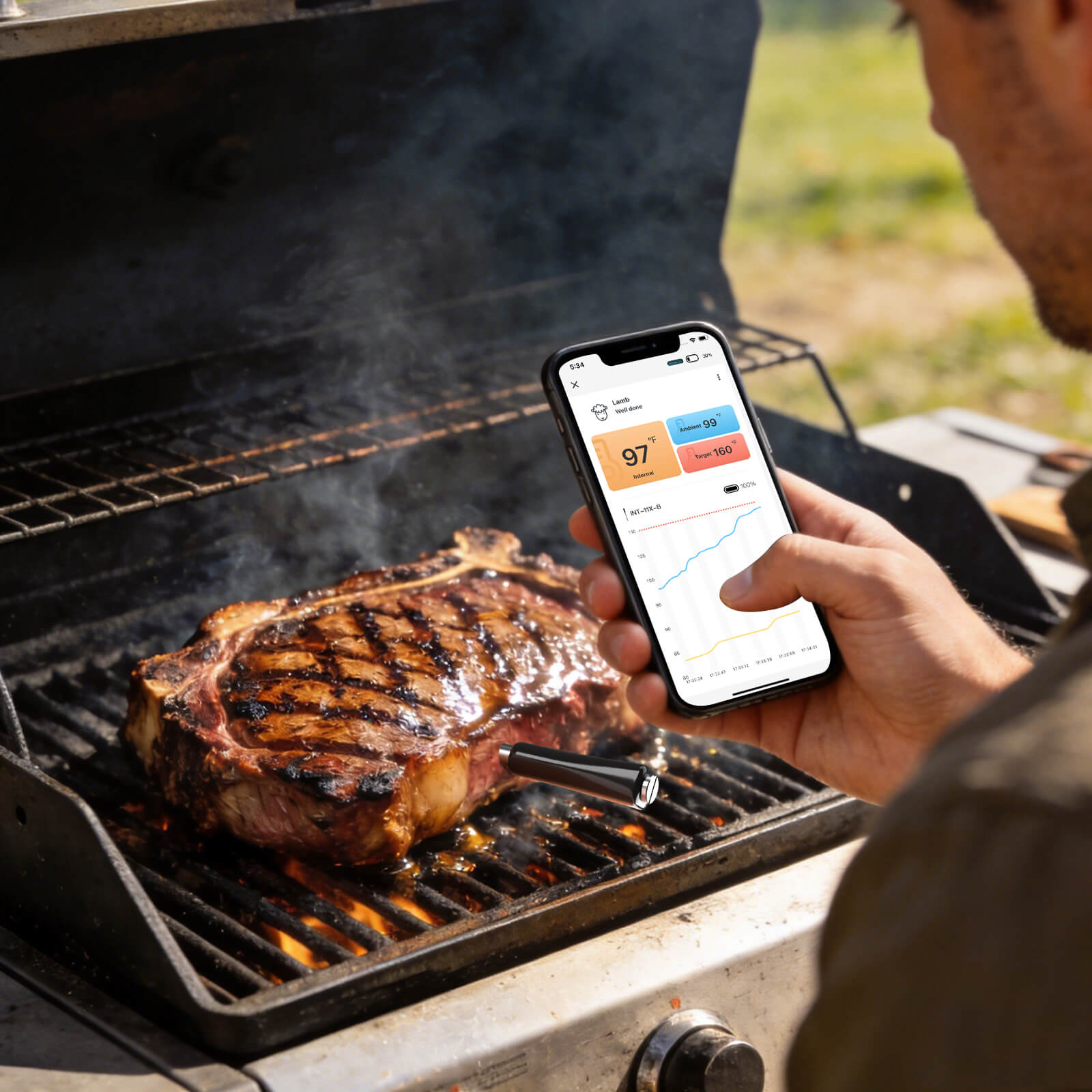 INKBIRD Wireless Meat Thermometer Bluetooth Smart Sensor INT-11X-B