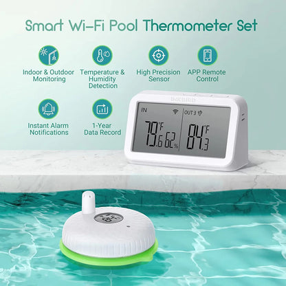 Smart WiFi Pool Thermometer Set IBS-P02R + IBS-M2