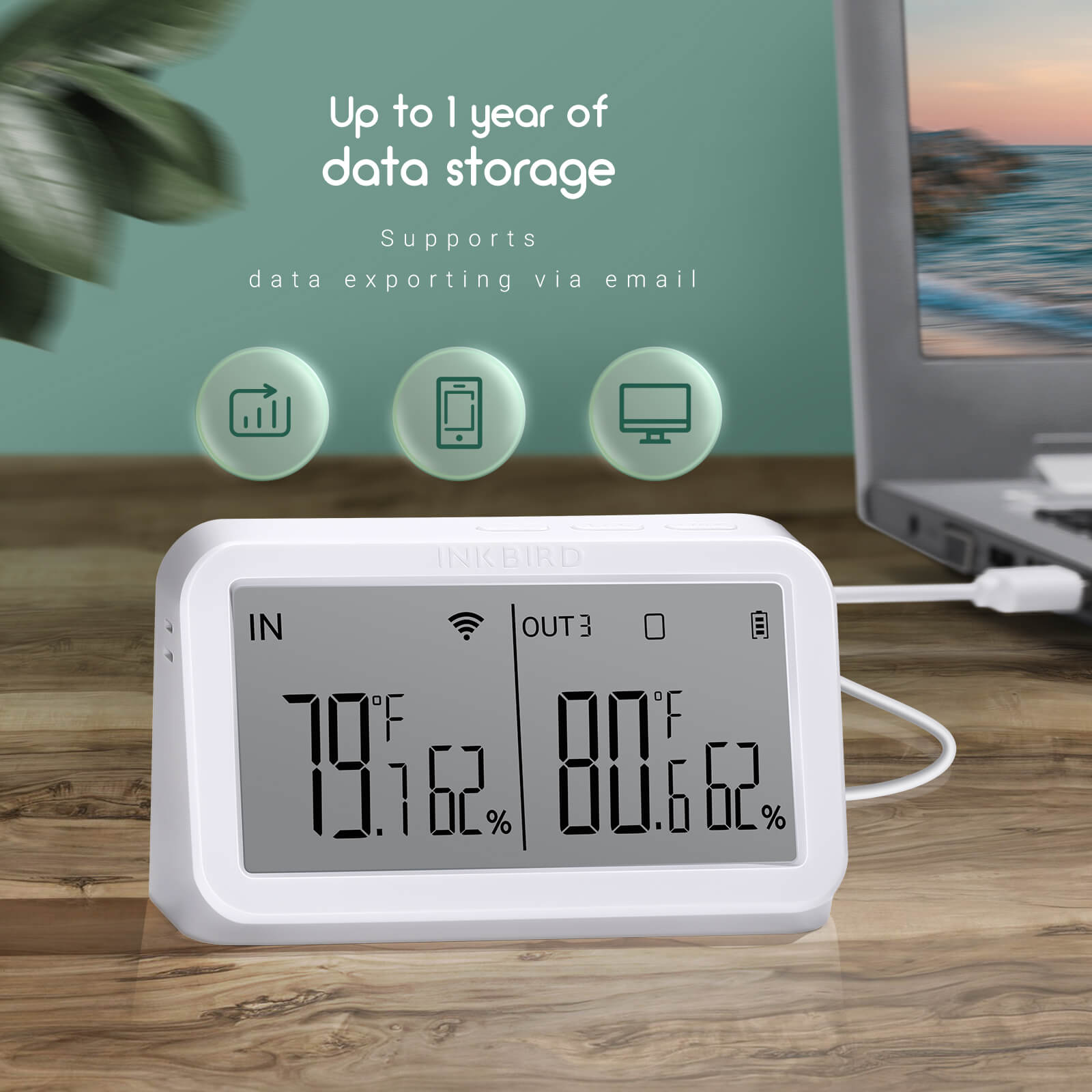 Wi - Fi Gateway w/ Temperature & Humidity Sensor IBS - M2 - INKBIRD