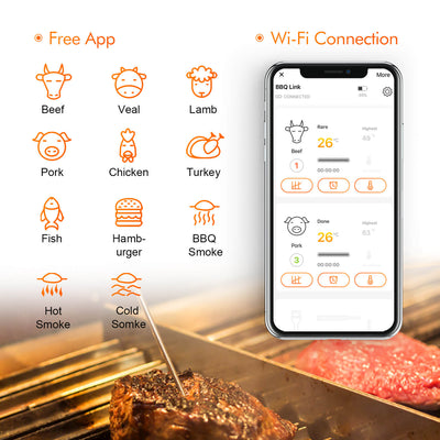 WiFi BBQ Thermometer IBBQ - 4T - INKBIRD