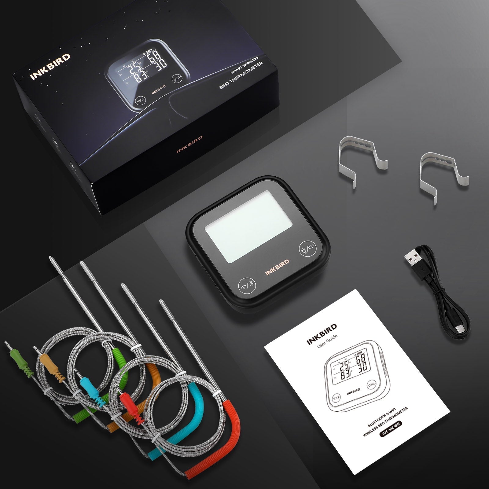 WiFi & Bluetooth BBQ Thermometer IDT - 34E - BW - INKBIRD