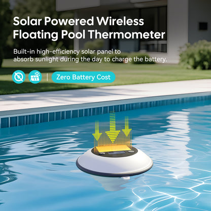 Wireless Floating Pool Thermometer IBS-P05R Charging by Solar