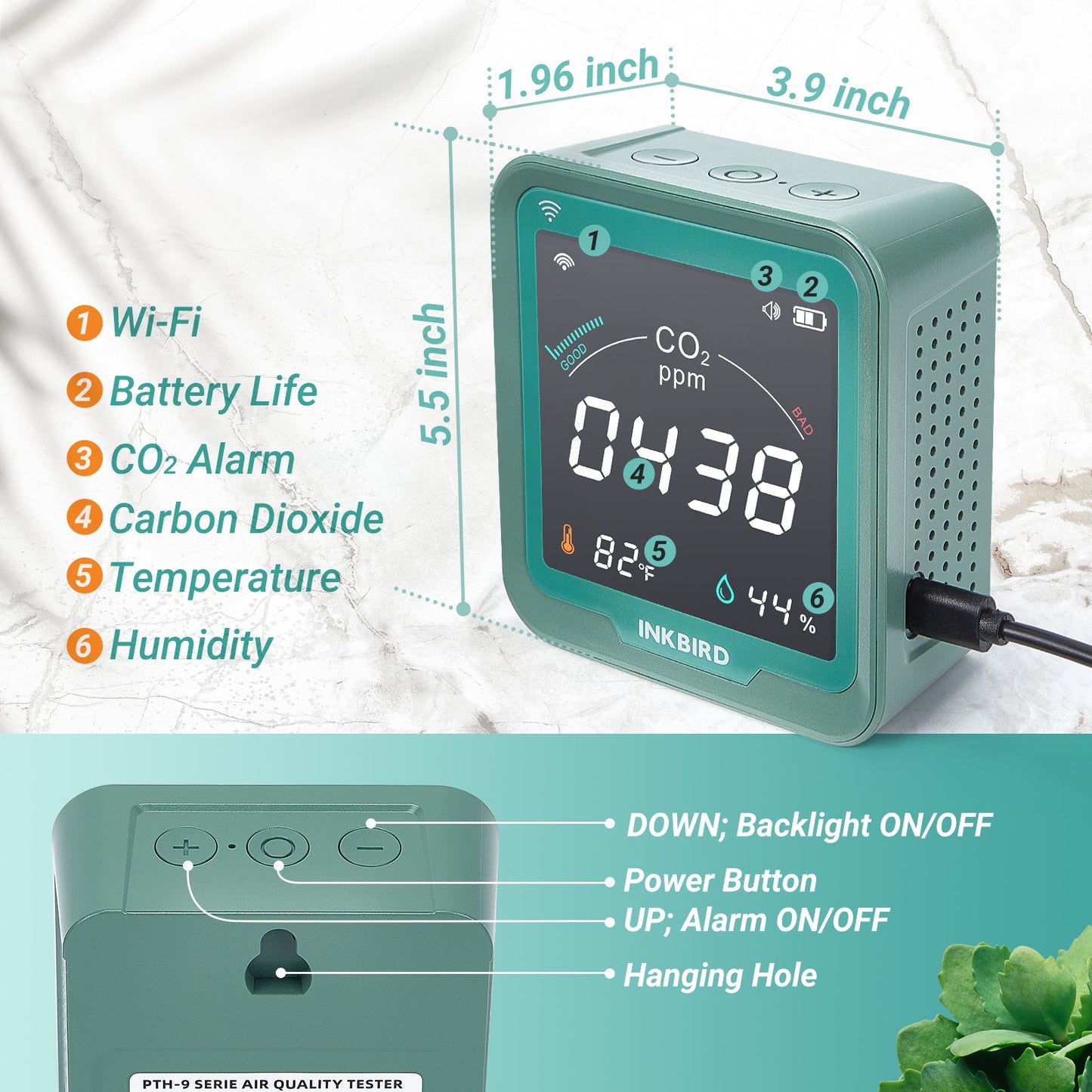 Wi-Fi CO₂ Detector INK-CO2W