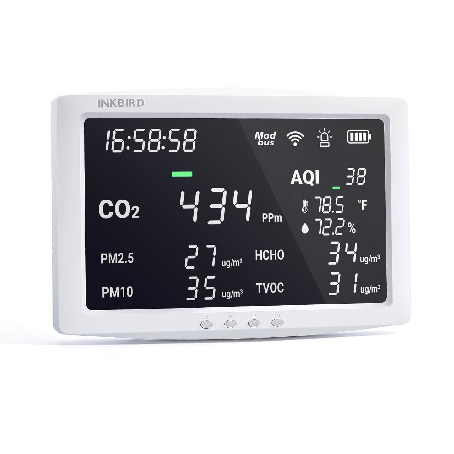 Wi-Fi 8-in-1 Air Quality Monitor IAQM-128W