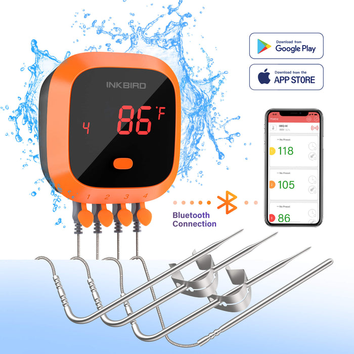 Inkbird Grill Bluetooth BBQ Thermometer Wireless IBT-6XS, 6 Probes Digital  Smoker Grill Thermometer for Cooking,Black 