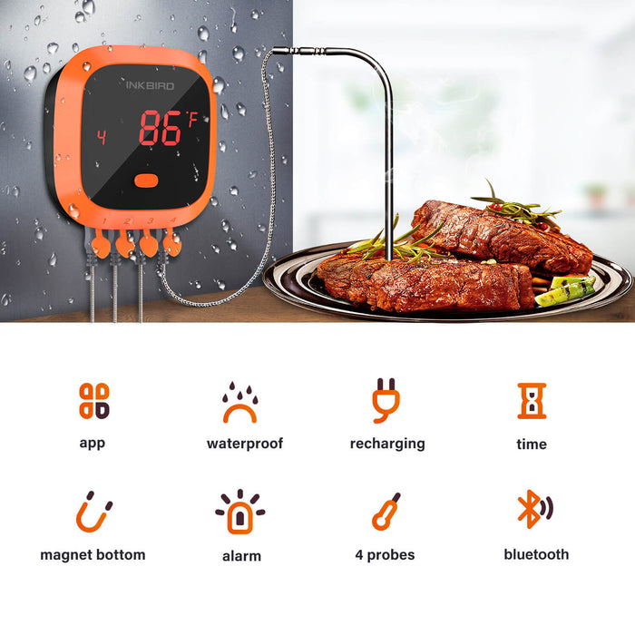 Inkbird Wireless Waterproof 150 FT Bluetooth Meat Thermometer IBT-4XC —  INKBIRD EU