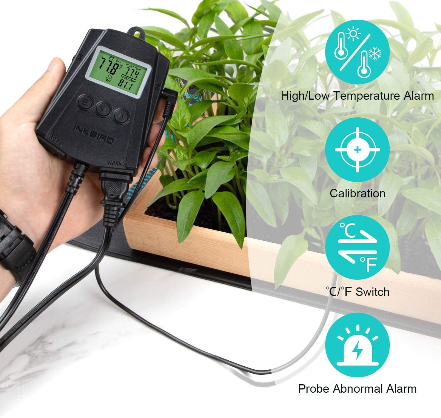 INKBIRD Reptiles Heat Mat Thermostat Temperature Controller IPT2CH