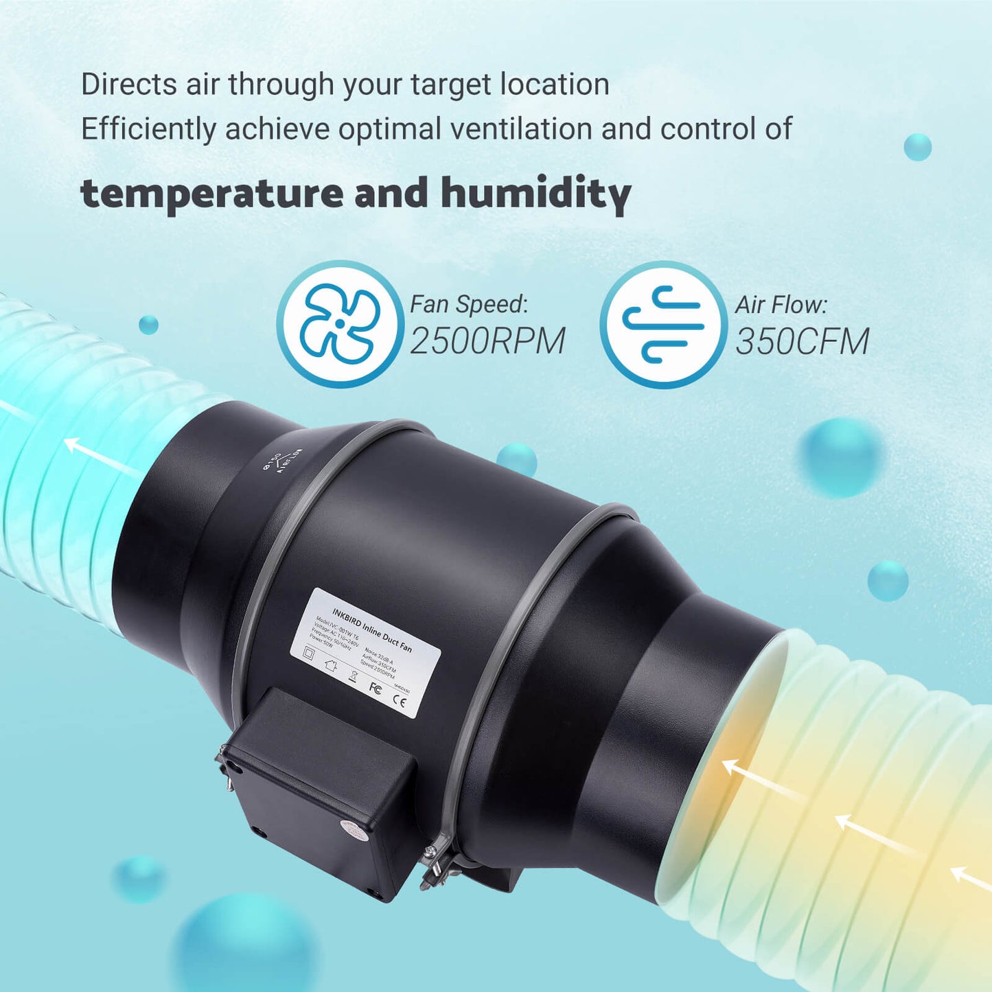 IVC-001W Inline Duct Fan with Smart Controller